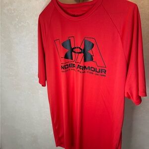 Under Armour Red Short-Sleeve Performance Tee with Black Logo